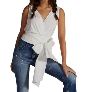 Sunday in Brooklyn White Wrap Top